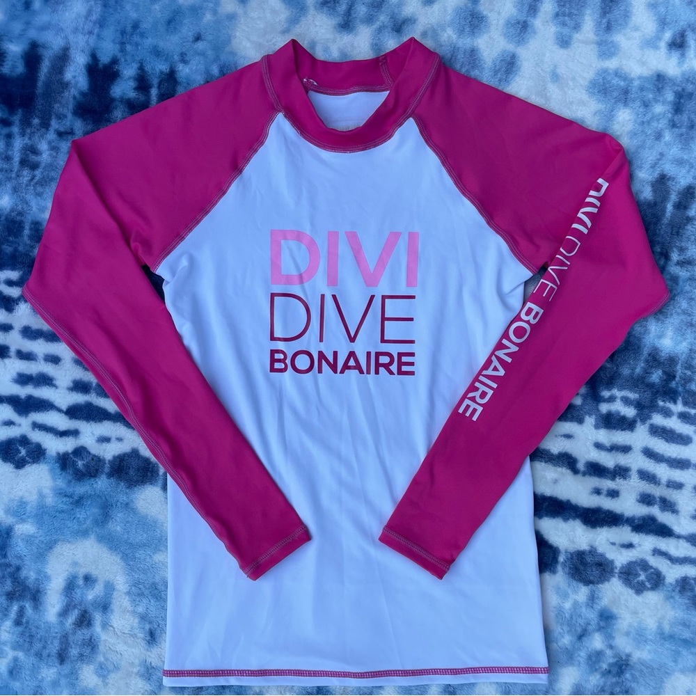 RARE Deep Blue Gear Ladies DIVE TEAM Raglan Divi Dive Bonaire Rash-guard shirt